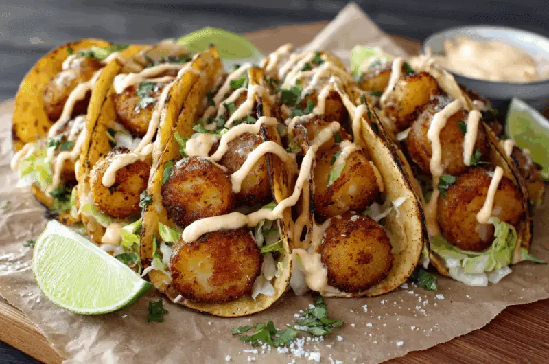 Crispy Potato Tacos with Chipotle Mayo