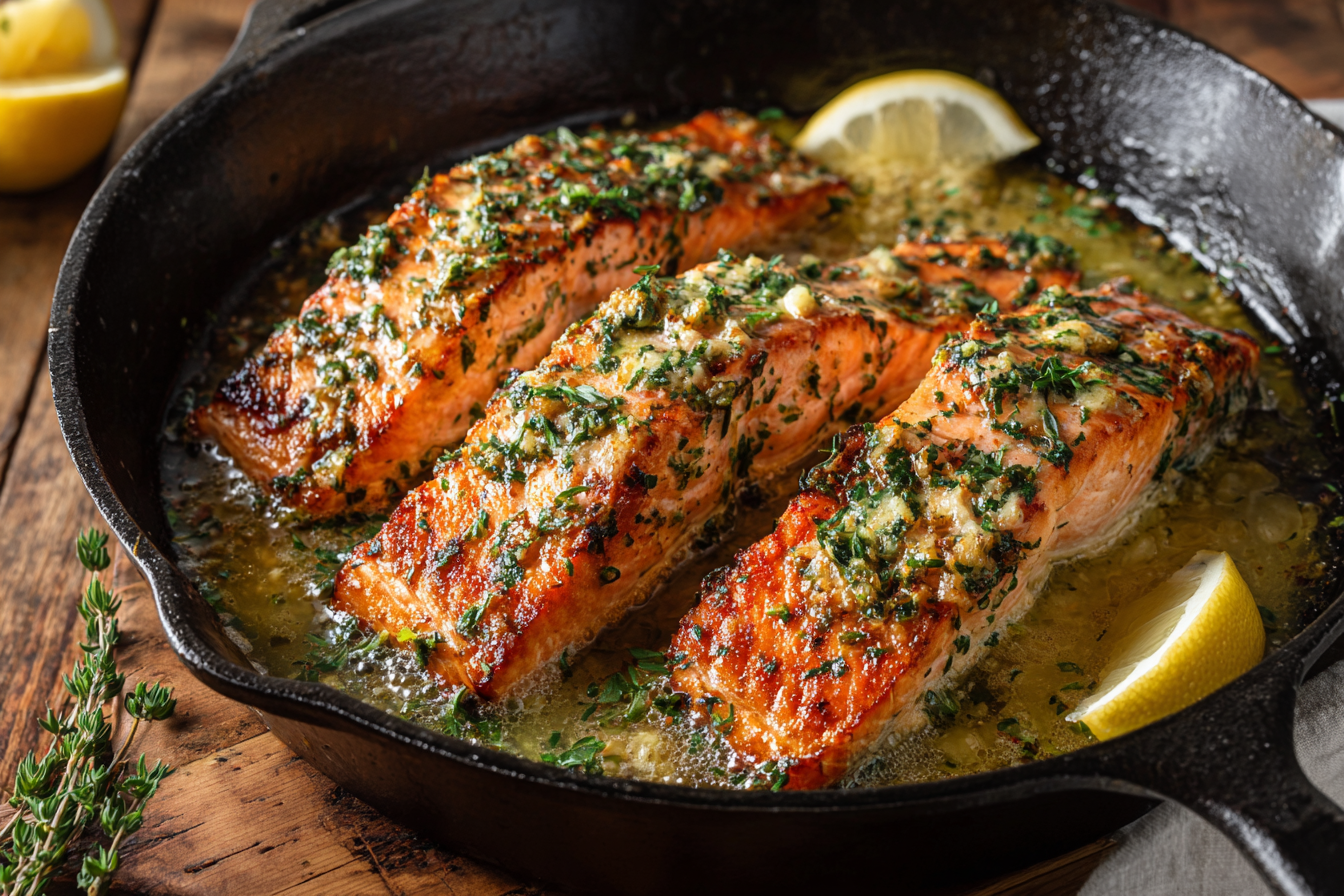 One Skillet Lemon Herb Salmon