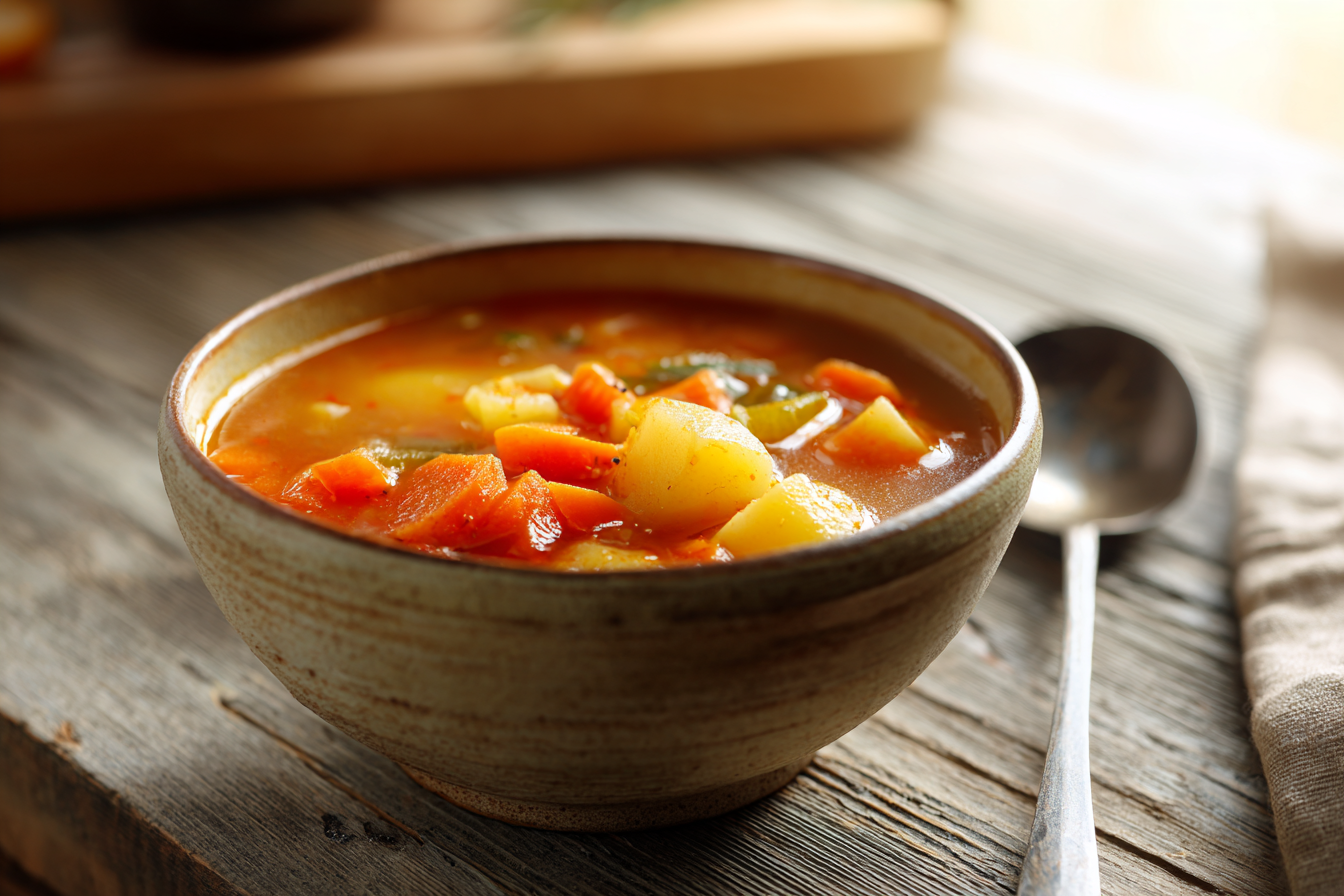 Simple Vegetable Soup with Onion Base